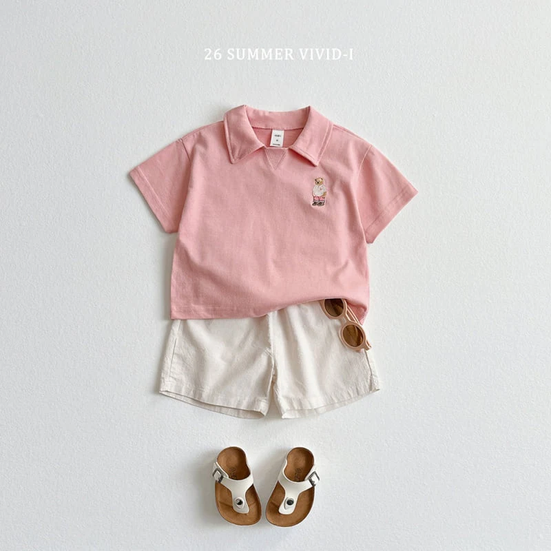 Vivid I - Korean Children Fashion - #childrensboutique - Collar Bear Embroidery Set - 10