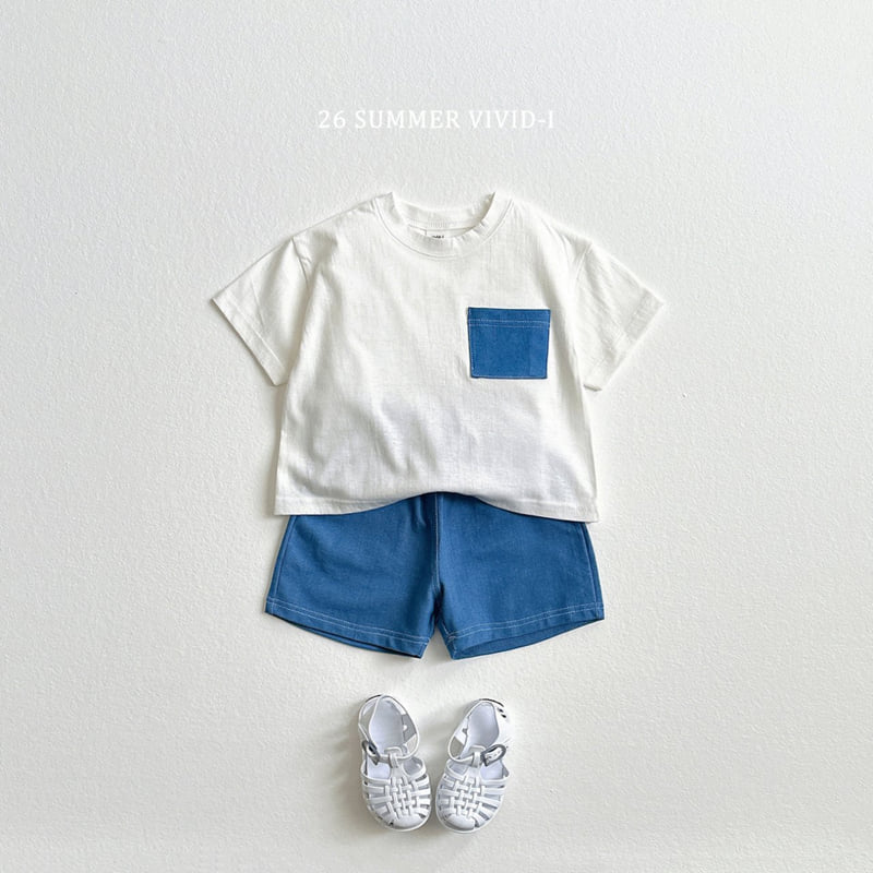 Vivid I - Korean Children Fashion - #childrensboutique - Pocket Denim Short Sleeve Tee - 6