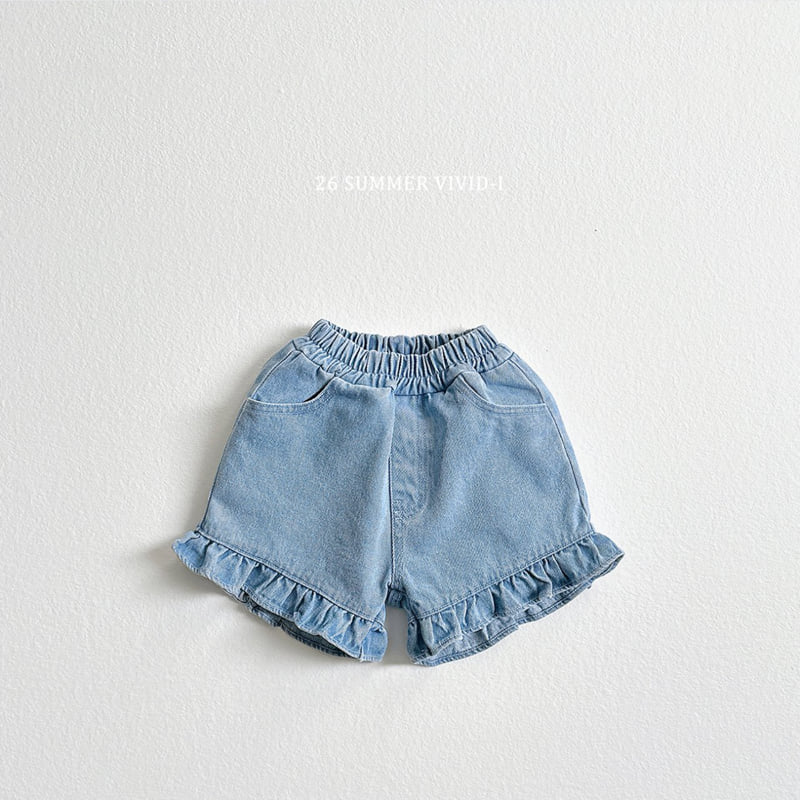 Vivid I - Korean Children Fashion - #childrensboutique - Frill Non-Fade Denim Shorts - 3