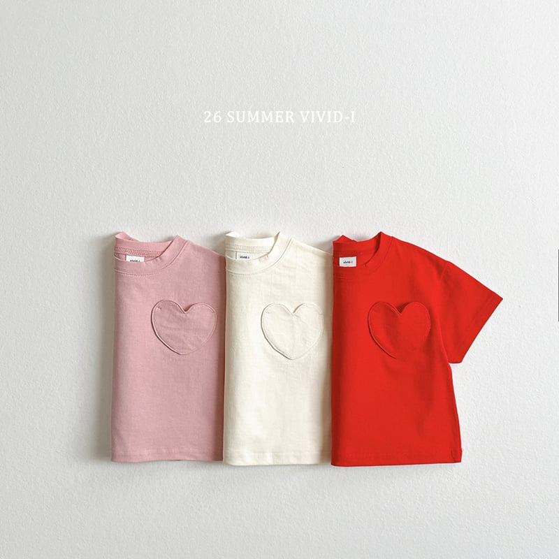 Vivid I - Korean Children Fashion - #childrensboutique - Heart Pocket Short Sleeve Tee
