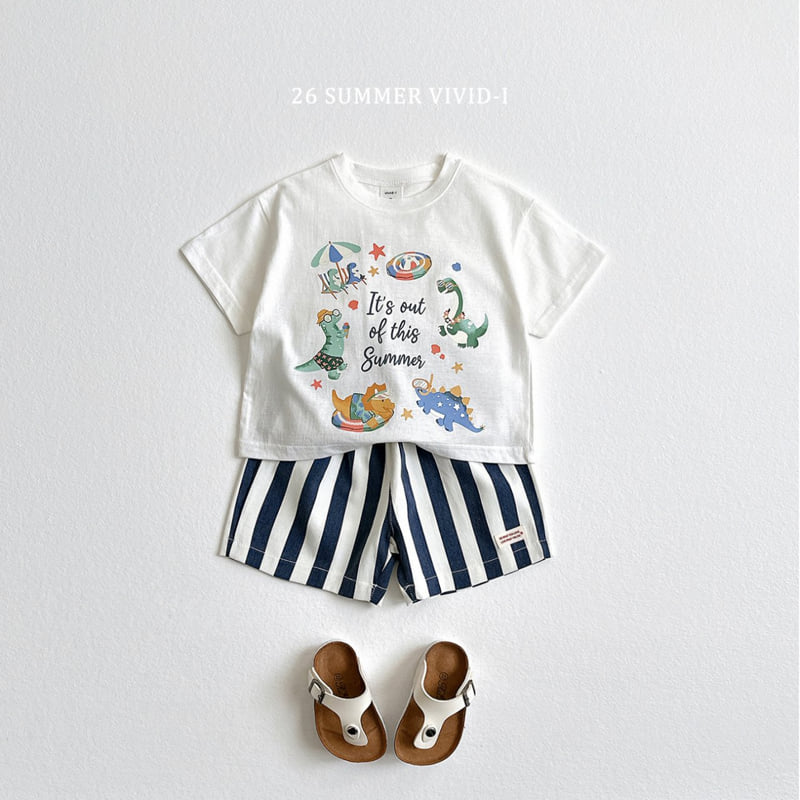 Vivid I - Korean Children Fashion - #childrensboutique - Vacation Dinosaur Short Sleeve Tee - 8