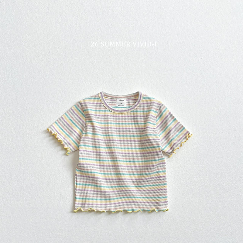 Vivid I - Korean Children Fashion - #childrensboutique - Rainbow Ribbed Frill Tee - 5