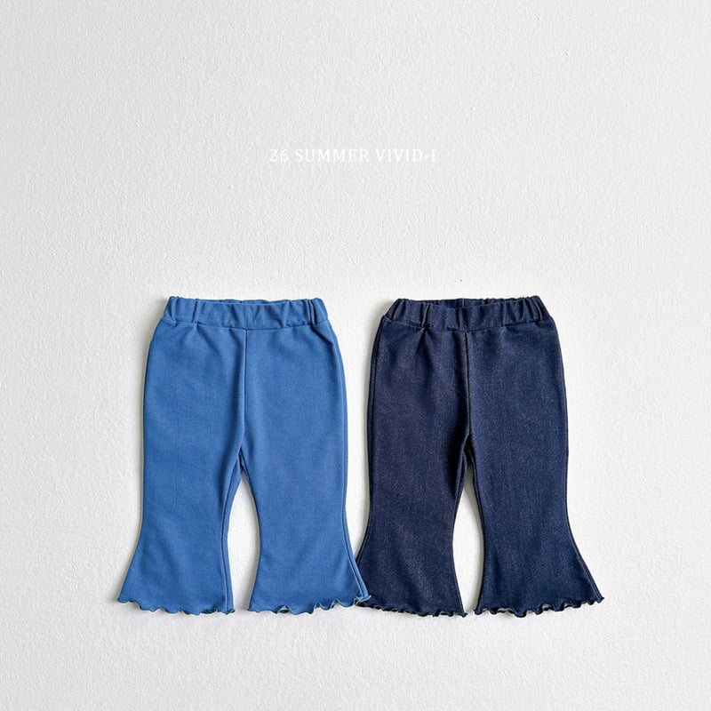 Vivid I - Korean Children Fashion - #childrensboutique - Summer Indigo Flared Cropped Pants