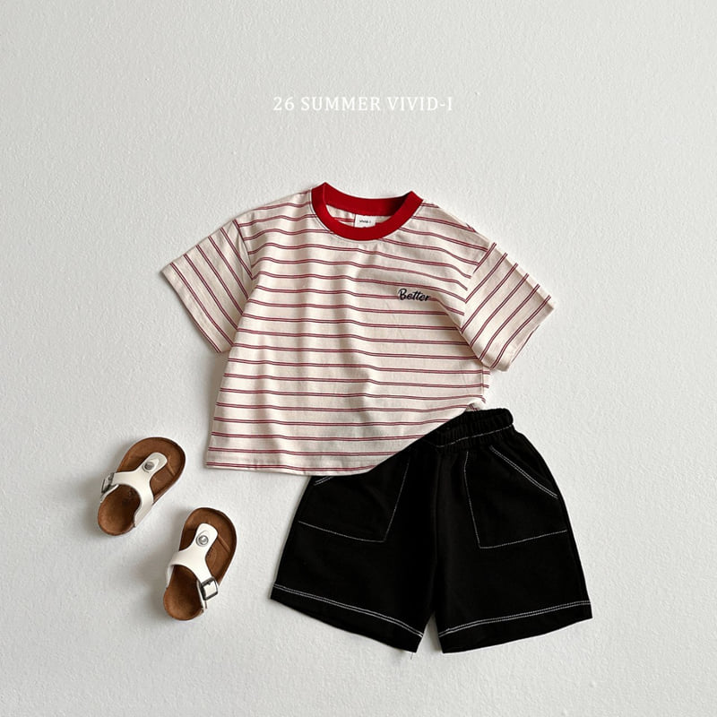 Vivid I - Korean Children Fashion - #childrensboutique - Better Embroidery Striped Tee - 9