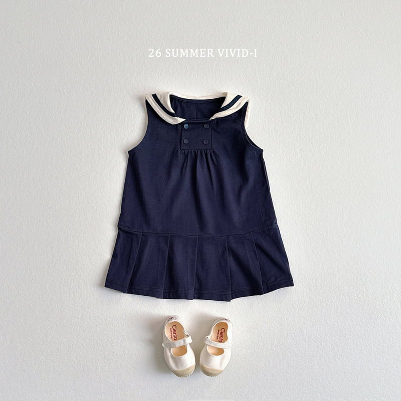 Vivid I - Korean Children Fashion - #childrensboutique - Sailor Sleeveless One-piece - 6
