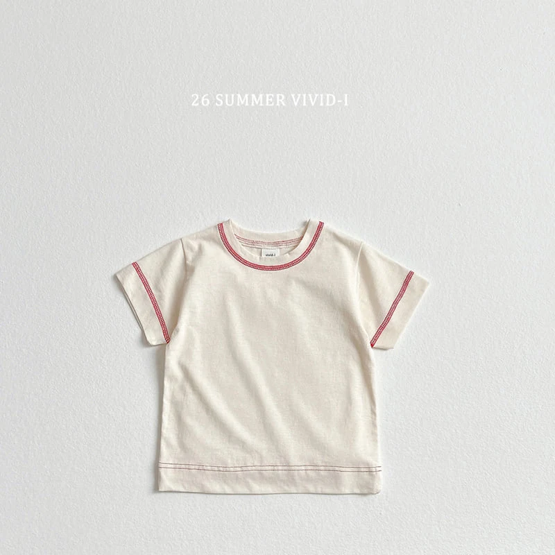 Vivid I - Korean Children Fashion - #childofig - Silket Rib Short Sleeve Tee - 4