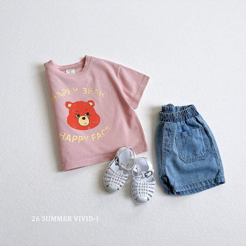 Vivid I - Korean Children Fashion - #designkidswear - Happy Bear Short Sleeve Tee - 8