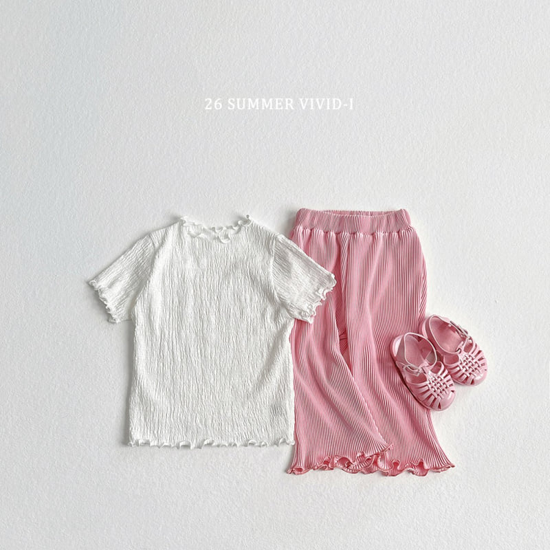 Vivid I - Korean Children Fashion - #designkidswear - Color Pleated Flared Cropped Pants - 7