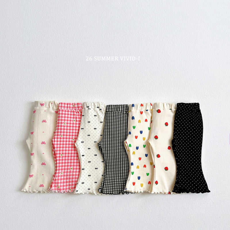 Vivid I - Korean Children Fashion - #designkidswear - Pattern Flared Cropped Pants