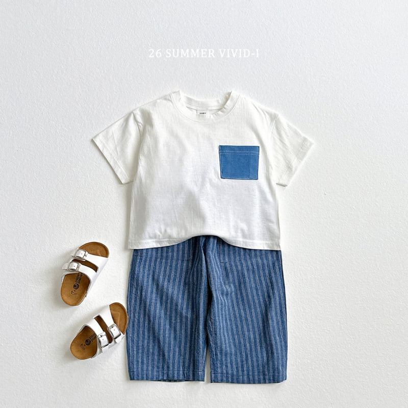 Vivid I - Korean Children Fashion - #designkidswear - Pocket Denim Short Sleeve Tee - 7