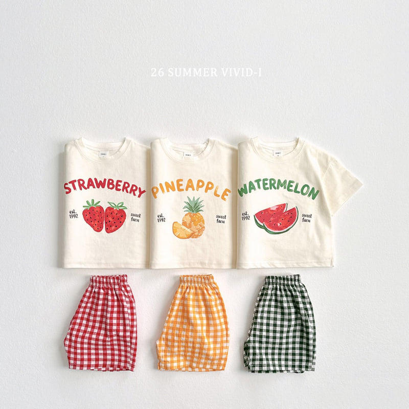 Vivid I - Korean Children Fashion - #designkidswear - Check Fruit Set