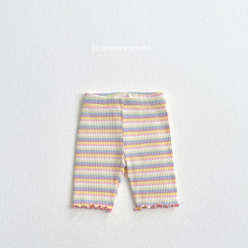 Vivid I - Korean Children Fashion - #designkidswear - Rainbow Ribbed Leggings - 5
