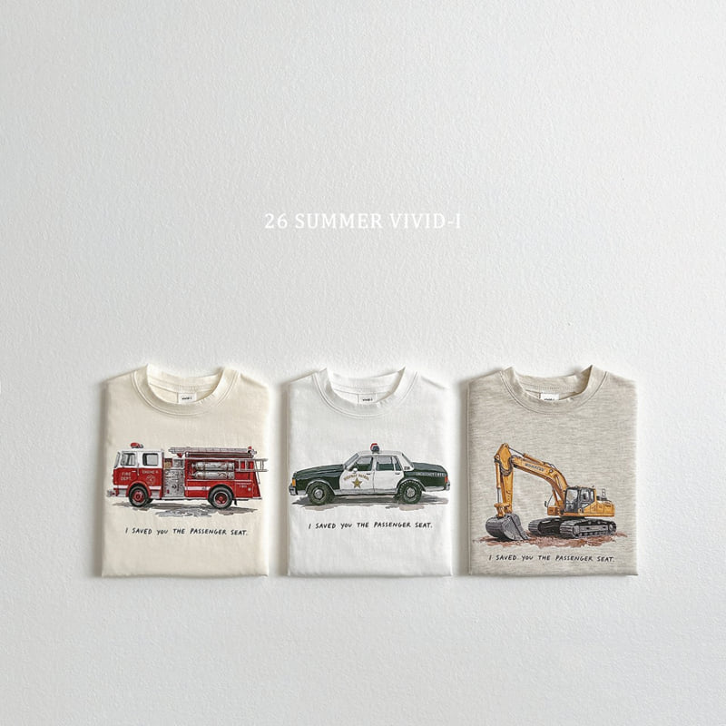 Vivid I - Korean Children Fashion - #designkidswear - Vintage Car Short Sleeve Tee - 3