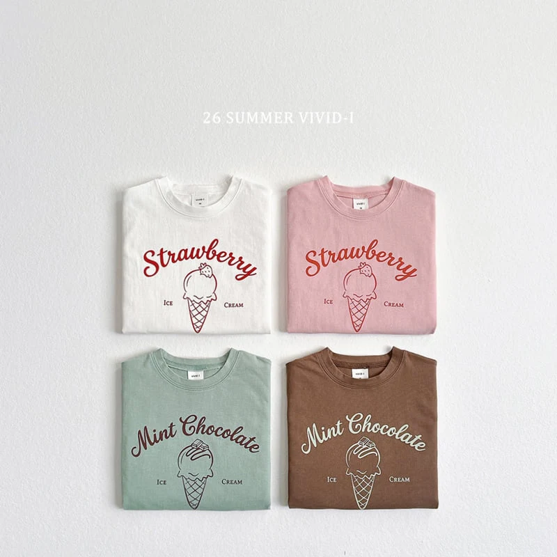 Vivid I - Korean Children Fashion - #designkidswear - Ice Cream Short Sleeve Tee