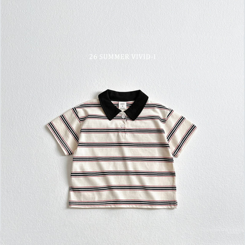 Vivid I - Korean Children Fashion - #childrensboutique - Multi Collar Striped Short Sleeve - 4