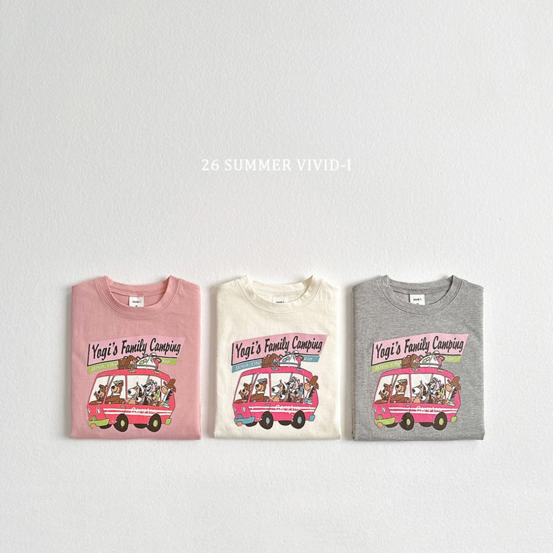 Vivid I - Korean Children Fashion - #designkidswear - Vintage Camping Short Sleeve Tee