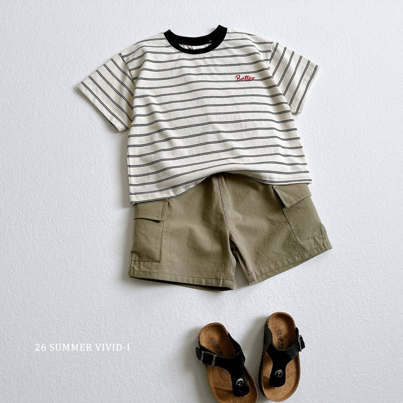 Vivid I - Korean Children Fashion - #designkidswear - Better Embroidery Striped Tee - 10