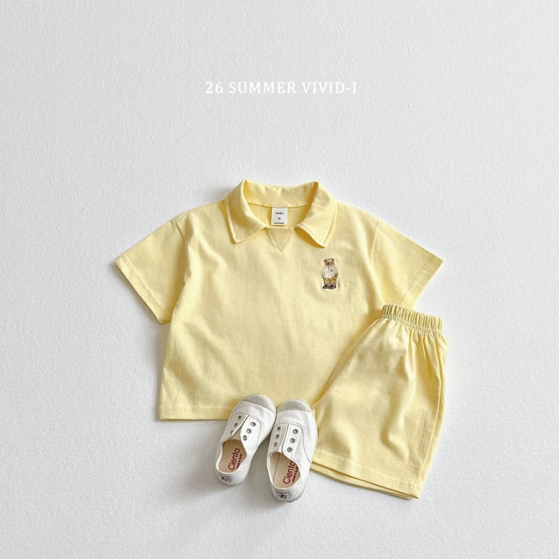 Vivid I - Korean Children Fashion - #discoveringself - Collar Bear Embroidery Set - 12