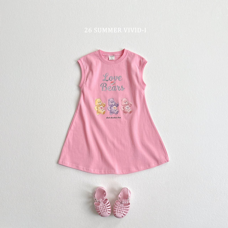 Vivid I - Korean Children Fashion - #designkidswear - Painted Bear Long One-piece - 4
