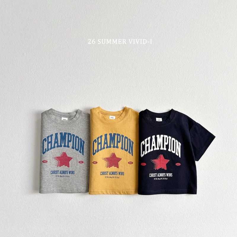 Vivid I - Korean Children Fashion - #discoveringself - Champion Short Sleeve Tee