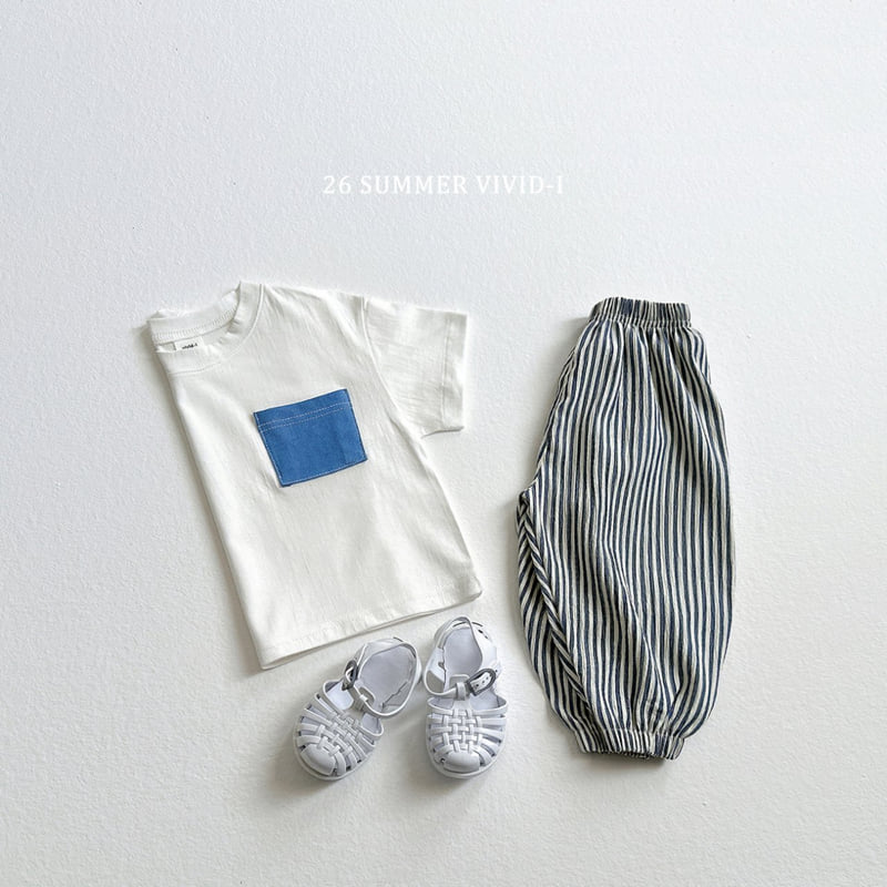 Vivid I - Korean Children Fashion - #discoveringself - Pocket Denim Short Sleeve Tee - 8
