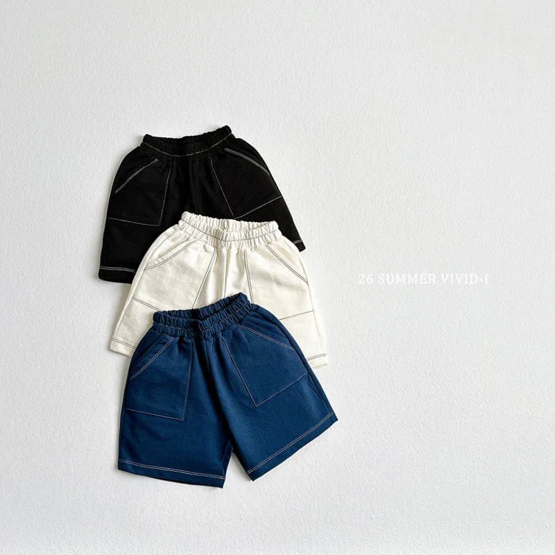 Vivid I - Korean Children Fashion - #discoveringself - Sweat Stitch Shorts - 3
