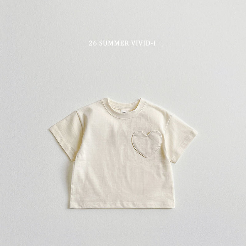 Vivid I - Korean Children Fashion - #discoveringself - Heart Pocket Short Sleeve Tee - 3