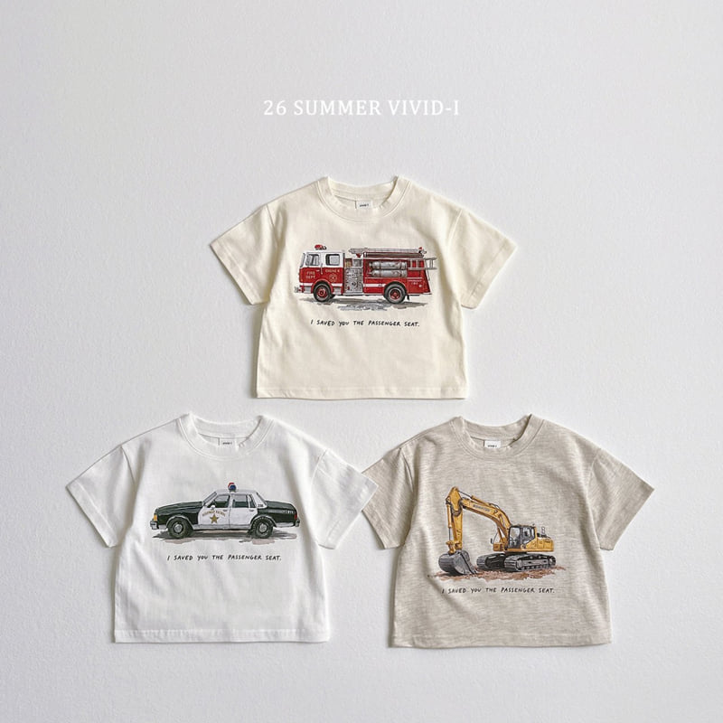 Vivid I - Korean Children Fashion - #designkidswear - Vintage Car Short Sleeve Tee - 4