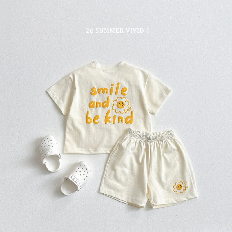 Vivid I - Korean Children Fashion - #designkidswear - Smile Embossed Set - 4