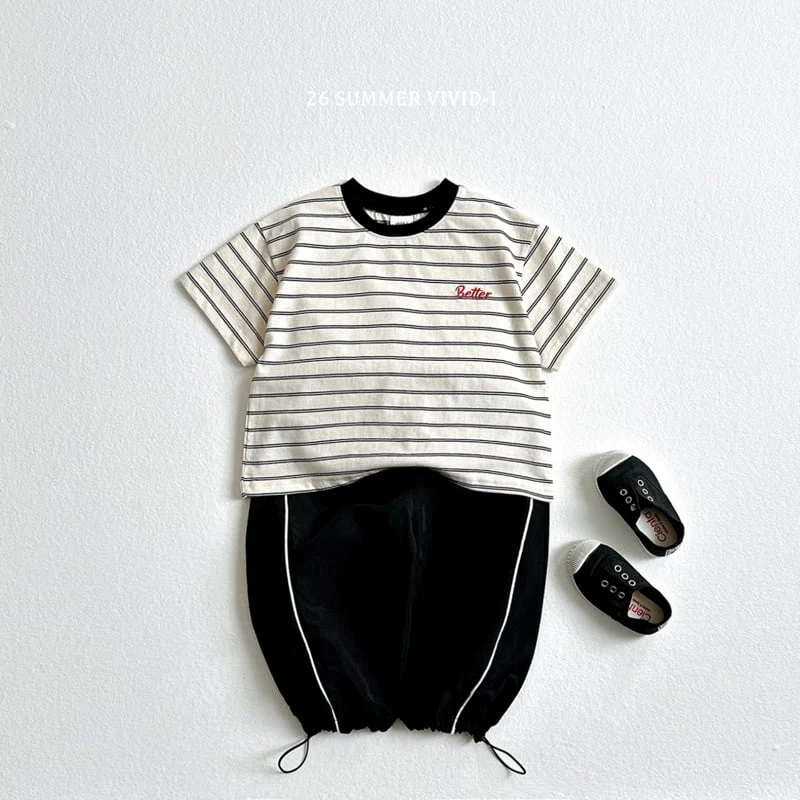 Vivid I - Korean Children Fashion - #discoveringself - Better Embroidery Striped Tee - 11