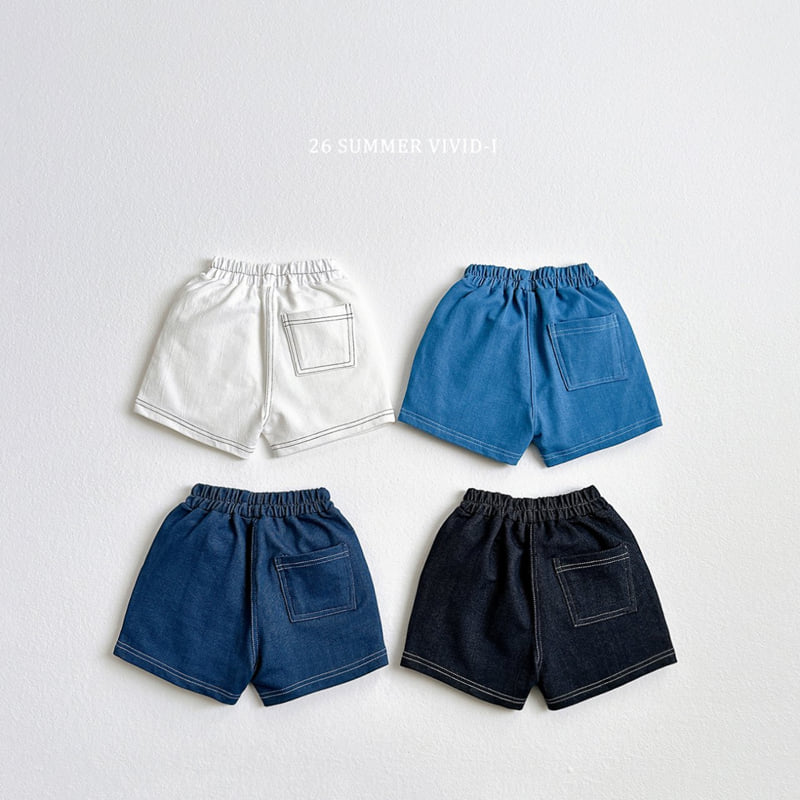 Vivid I - Korean Children Fashion - #discoveringself - Spandex Denim Shorts - 3