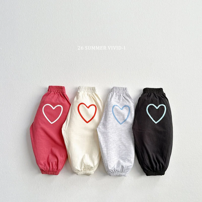 Vivid I - Korean Children Fashion - #discoveringself - Heart Jogger Pants