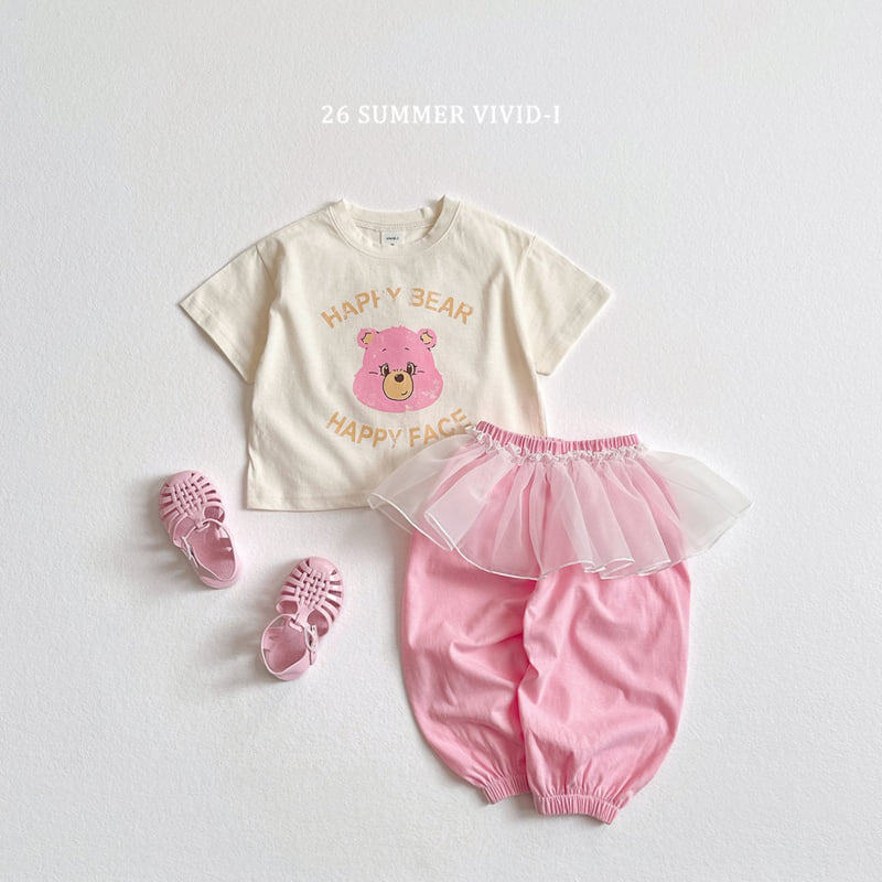 Vivid I - Korean Children Fashion - #fashionkids - Happy Bear Short Sleeve Tee - 10