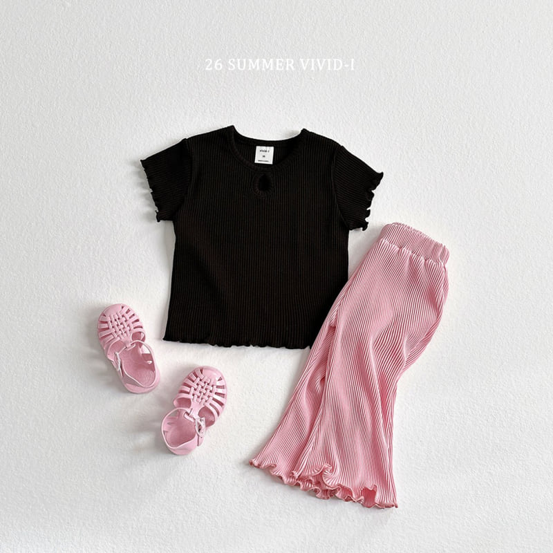 Vivid I - Korean Children Fashion - #fashionkids - Color Pleated Flared Cropped Pants - 9