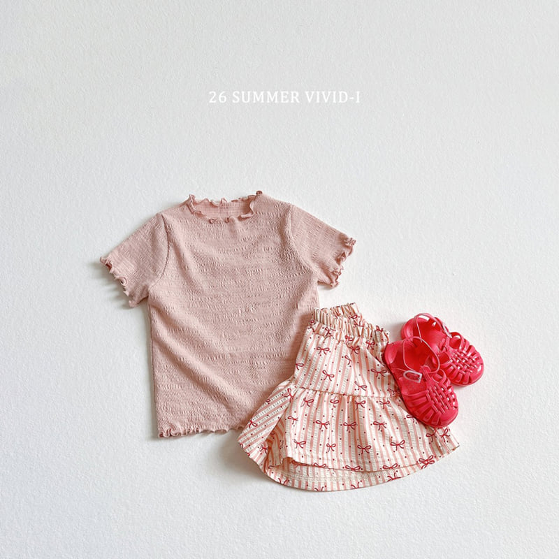 Vivid I - Korean Children Fashion - #fashionkids - Yoru Slub Frill Tee - 6
