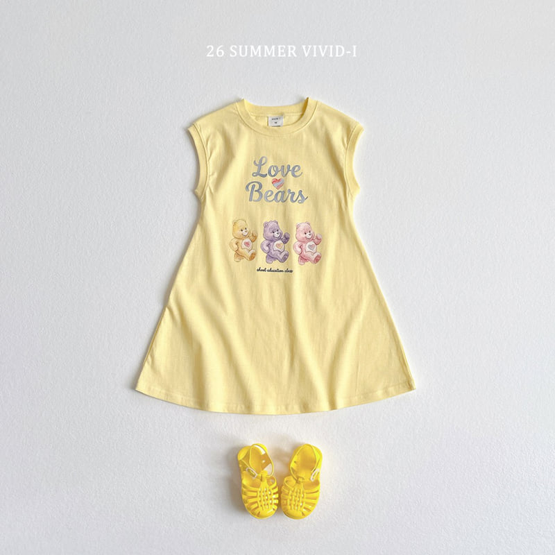 Vivid I - Korean Children Fashion - #fashionkids - Painted Bear Long One-piece - 5