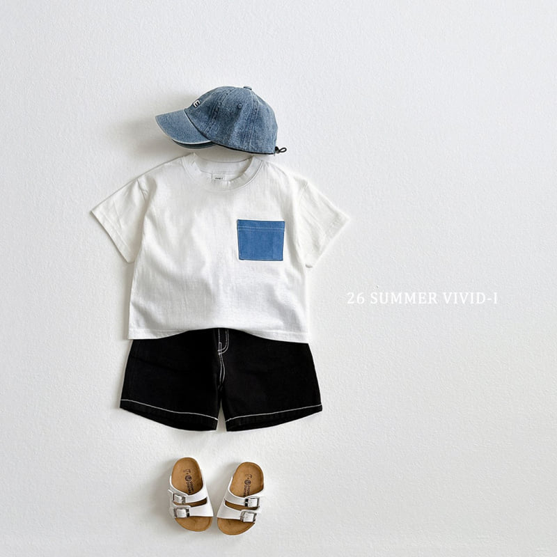 Vivid I - Korean Children Fashion - #fashionkids - Pocket Denim Short Sleeve Tee - 9