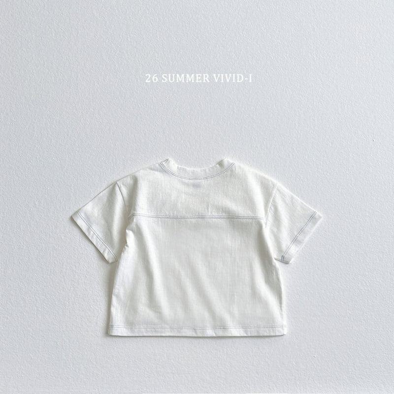 Vivid I - Korean Children Fashion - #fashionkids - Stitch Panel Short Sleeve Tee - 5