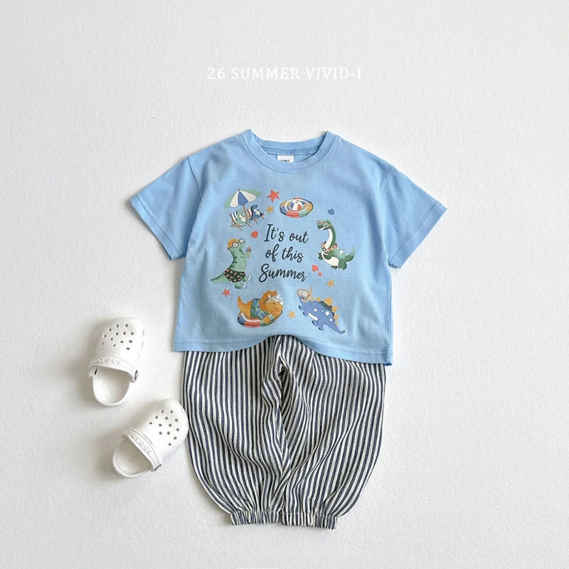 Vivid I - Korean Children Fashion - #fashionkids - Vacation Dinosaur Short Sleeve Tee - 11