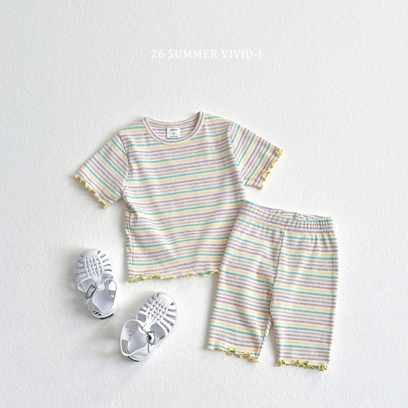Vivid I - Korean Children Fashion - #fashionkids - Rainbow Ribbed Leggings - 7