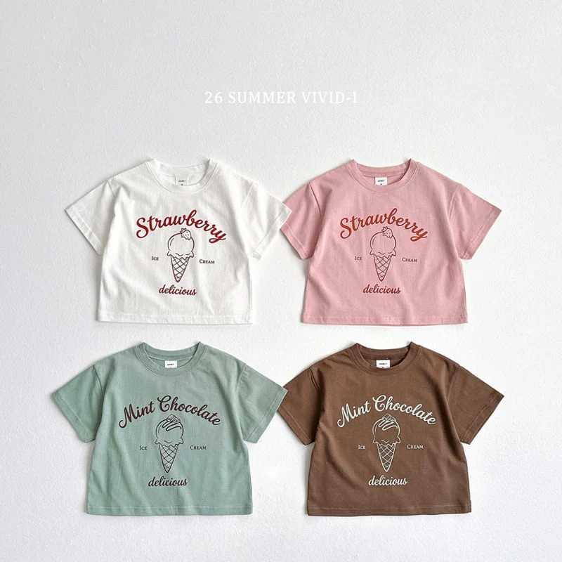 Vivid I - Korean Children Fashion - #fashionkids - Ice Cream Short Sleeve Tee - 3