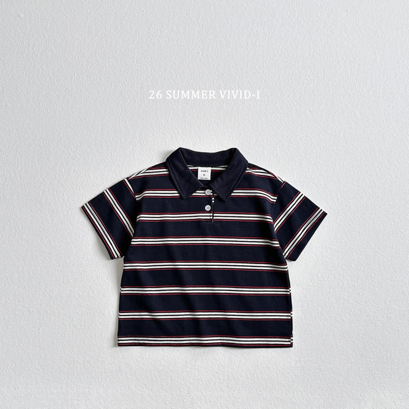 Vivid I - Korean Children Fashion - #fashionkids - Multi Collar Striped Short Sleeve - 6