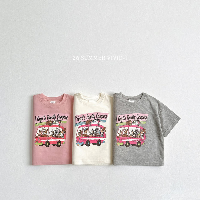 Vivid I - Korean Children Fashion - #fashionkids - Vintage Camping Short Sleeve Tee - 3