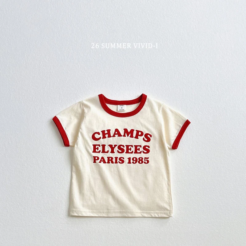 Vivid I - Korean Children Fashion - #kidsshorts - Champs Ribbed Short Sleeve Tee - 5