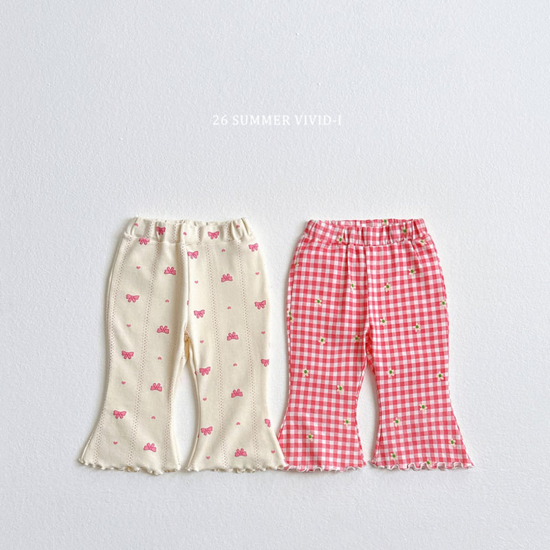 Vivid I - Korean Children Fashion - #fashionkids - Pattern Flared Cropped Pants - 4