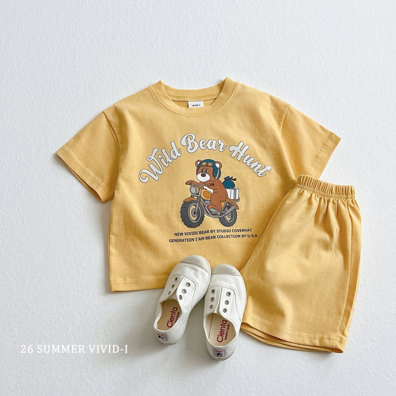 Vivid I - Korean Children Fashion - #kidsshorts - Bike Bear Set - 7