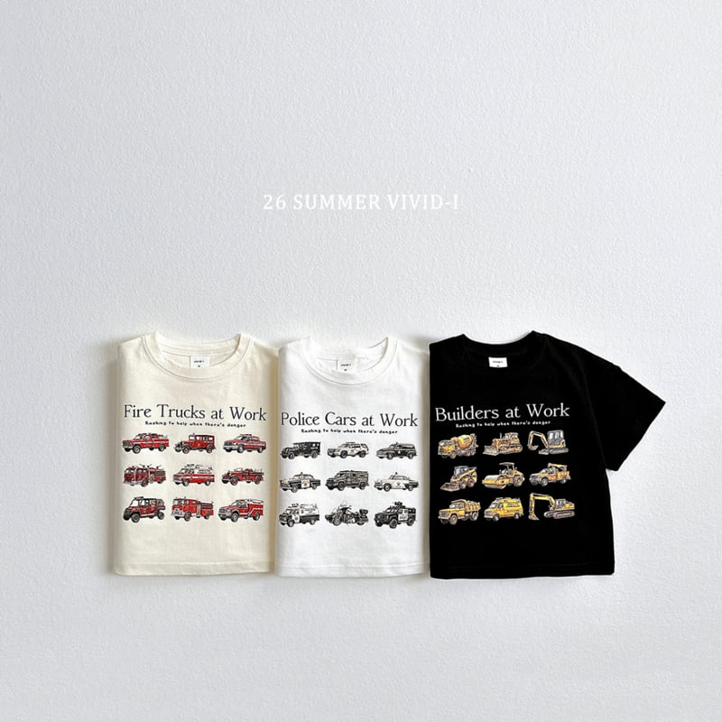 Vivid I - Korean Children Fashion - #kidsshorts - Mini Car Short Sleeve Tee - 3