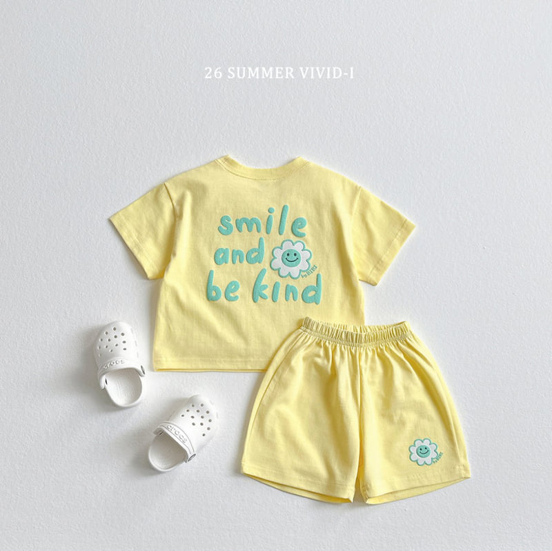 Vivid I - Korean Children Fashion - #kidsshorts - Smile Embossed Set - 6