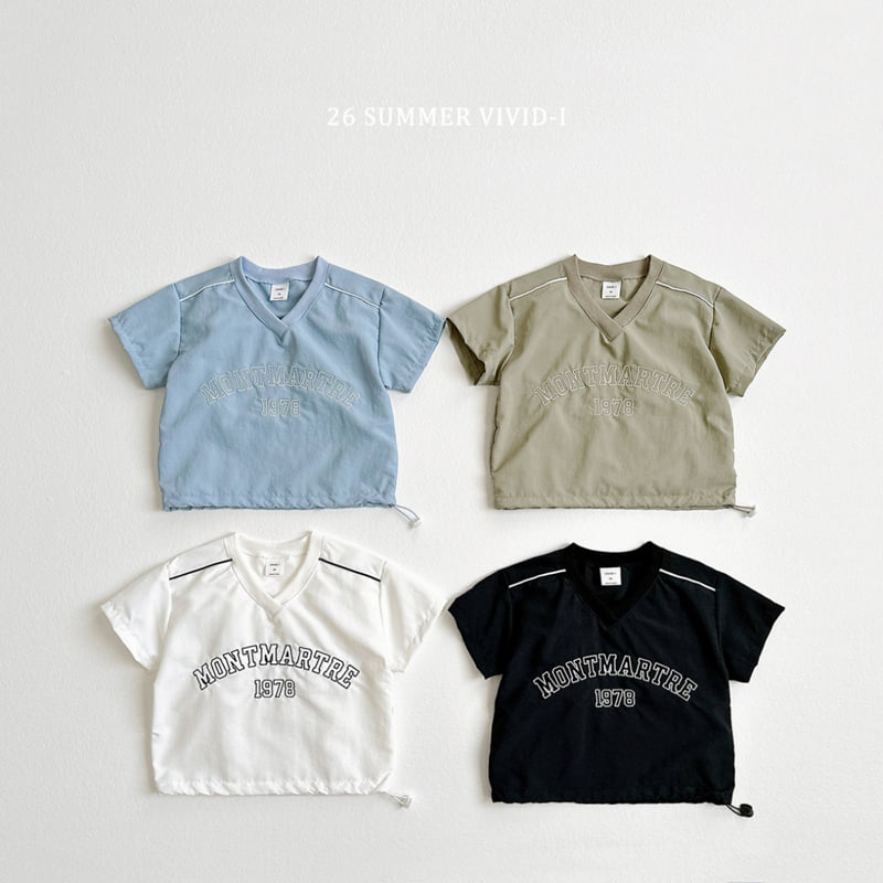 Vivid I - Korean Children Fashion - #kidsshorts - Nylon Track Short Sleeve Tee