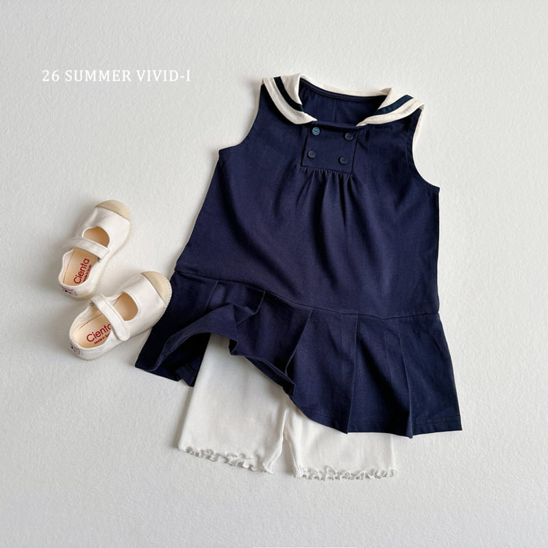 Vivid I - Korean Children Fashion - #kidsshorts - Sailor Sleeveless One-piece - 10